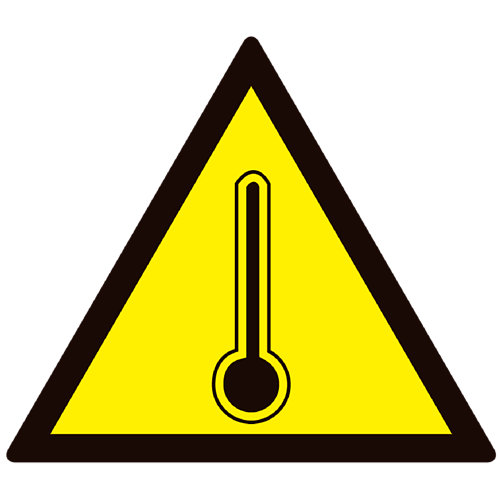 Cartel peligro alta temperatura 17x15cm