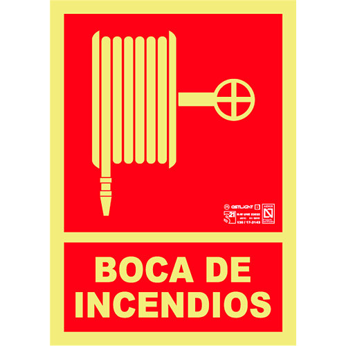 Cartel pvc boca incendios 29x21cm
