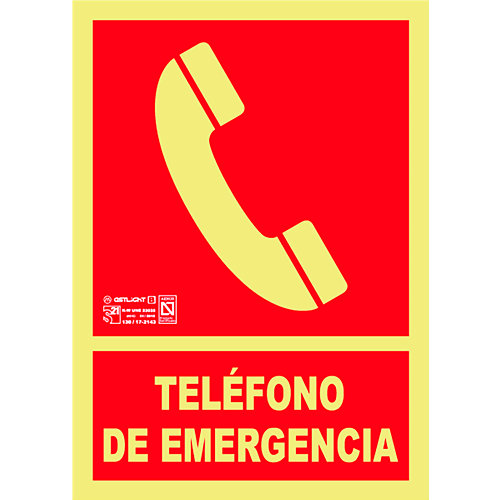 Cartel pvc telefono emergencias 30x21cm