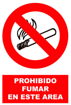 Cartel Prohibido Fumar X Cm