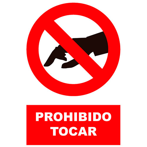 Cartel prohibido tocar 23x34 cm