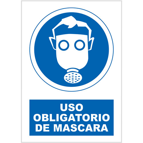 Cartel uso obligatorio mascara 17x25 cm