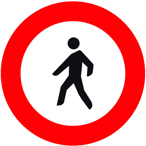 Señal vial prohibido entrada peatones 60x60 cm