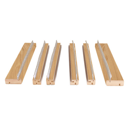 Tapeta de mdf roble barnizado 90x10 mm x 2,20 m (ancho x grueso x largo) 26 Kit de moldura para casoneto 110 mdf roble para puerta corredera doble