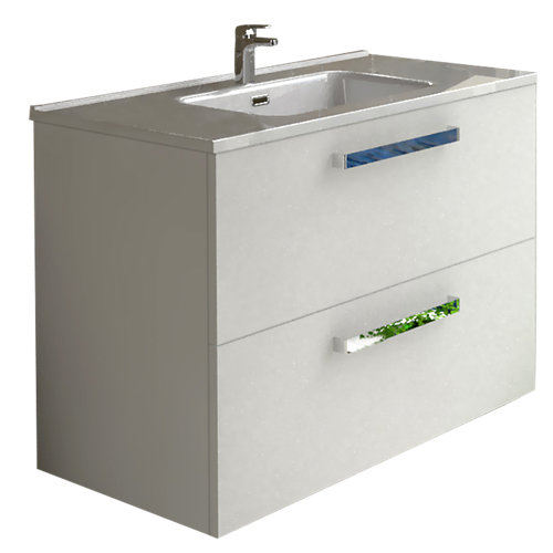 Mueble de baño con espejo sol blanco 90x45 cm de la marca ARTYSAN en acabado de color Blanco fabricado en Aglomerado de particulas