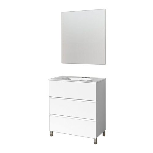 Mueble de baño con espejo bseda blanco 60x45 cm