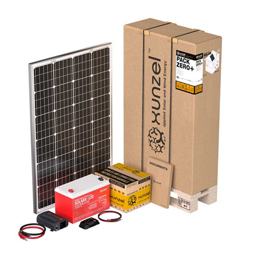 Kit solar 1 panel 120w, batería 1416wh, inversor 400w, genera hasta 540wh/d