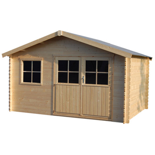 Caseta de madera tana de 412x244x313 cm y 12.9 m2