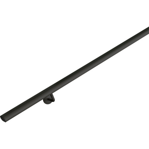 puerta oslo nogal de apertura izquierda de 62.5 cm 28 Kit pasamanos de aluminio en color negro mate ovalada de 2m soportes incluidos