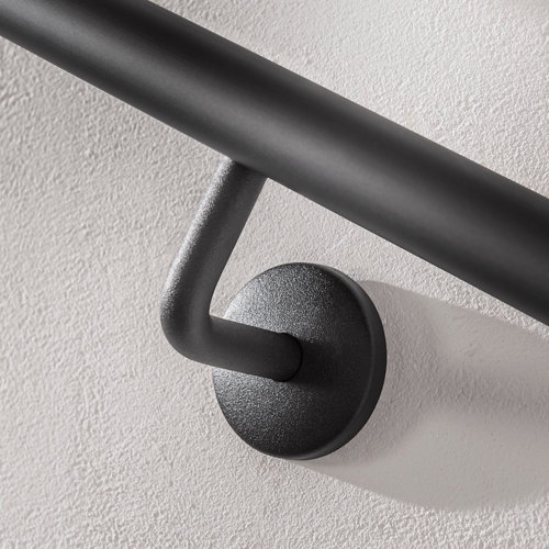 Kit de peldaños mini line cromo/nogal 27 Soporte pasamanos negro fijacion a pared 42mm de diametro