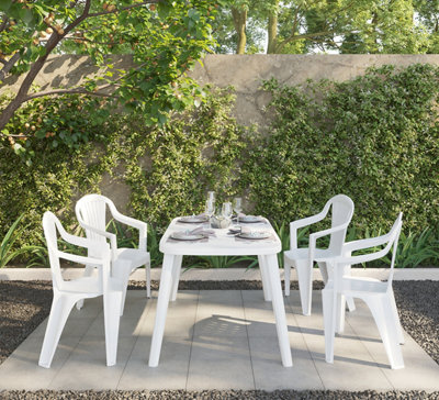 Aparte col china Funcionar Mesa de jardín de comedor de polipropileno Tonelle blanco de 140x73x85 cm · LEROY  MERLIN