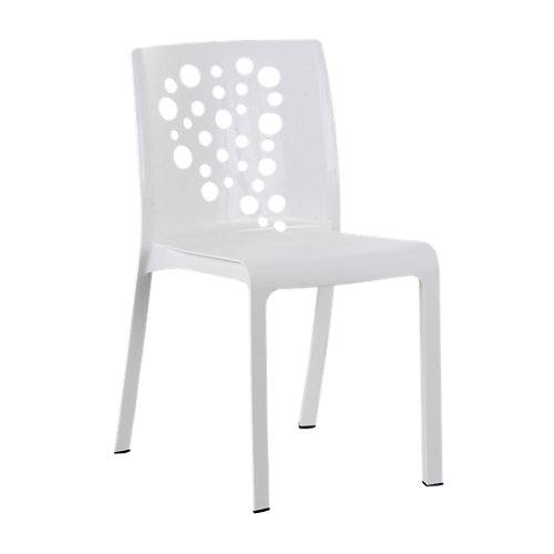 Silla de exterior de polipropileno cocktail blanco