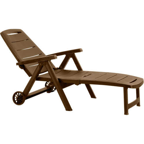 Tumbona de exterior antibes de resina inyectada marrón de 74x80x190 cm