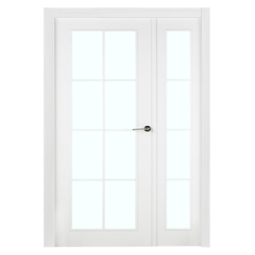 puerta lisboa roble de apertura derecha de 82.5 cm 24 puerta marsella blanco de apertura izquierda de 125 cm