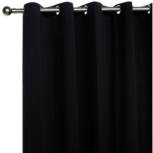 Cortina blackout con motivo liso negro de 280 x 140 cm