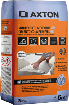 Mortero cola AXTON Flexible gel blanco 25 Kg