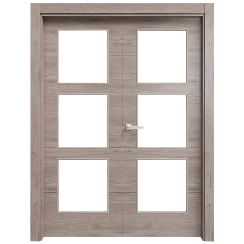 puerta lisboa haya de apertura izquierda de 145 cm 28 puerta berna gris de apertura derecha de 62.5 cm