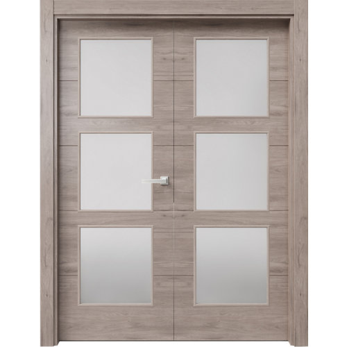 Lama vinílica clic gerflor intenso portree light, estilo madera, color marrón 27 puerta berna gris de apertura izquierda de 62.5 cm