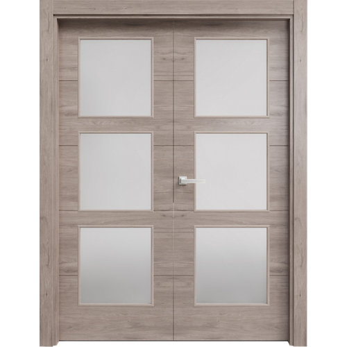 Tablero de aglomerado crudo de 122x244x1,9 cm (anchoxaltoxgrosor) 27 puerta berna gris de apertura izquierda de 62.5 cm