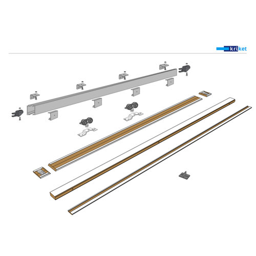 Puerta de interior corredera lisboa sapelly de 62.5 cm 25 Kit guía pared laca 200 cm