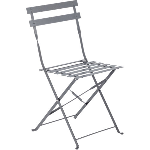 Silla de exterior de acero flora gris