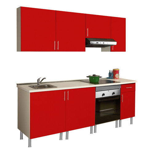 Composición de cocina basic rojo 2,20 m