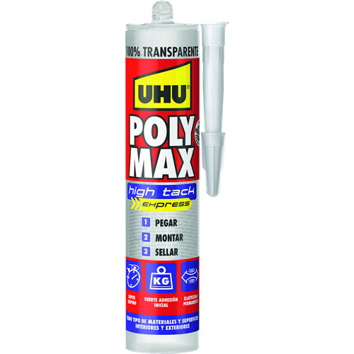 Adhesivo de montaje uhu polymax high tack express 300gr cristal