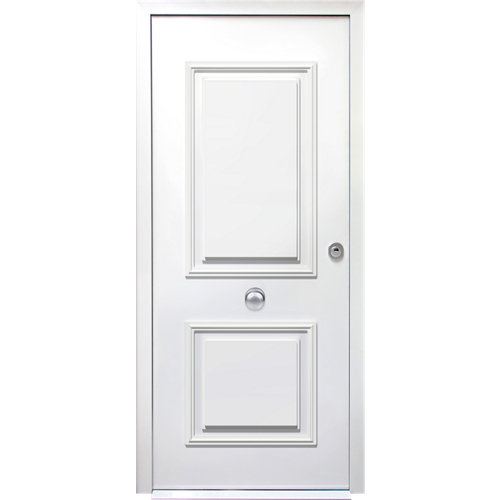 Puerta de entrada acorazada 3101 2 cuadros izquierda blanco/blanco de 90x209 cm