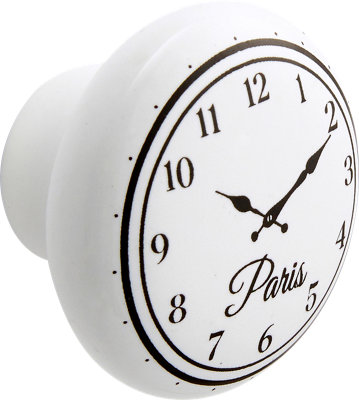 Pack 2 pomos Clock Ceramic Blanco 40 mm