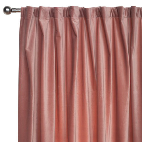 Cortina acabado en cinta fruncida + trabilla misty liso rosa de 200 x 280 cm