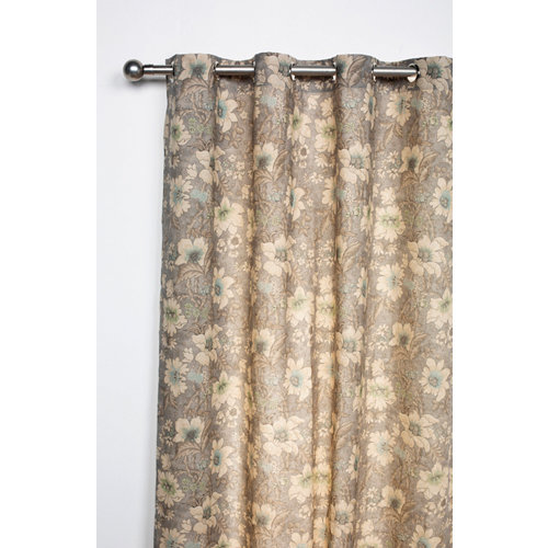 Cortina enfys con motivo floral gris de 270 x 140 cm