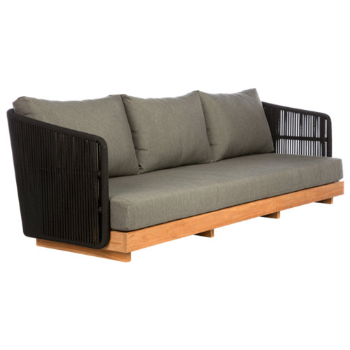 Banco/sofá de exterior de madera de teca minnesota negro
