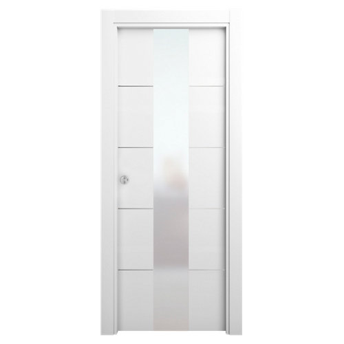 Pack de 3 molduras mdf roble 90 x 10 mm 27 Puerta de interior corredera paris blanco de 82.5 cm