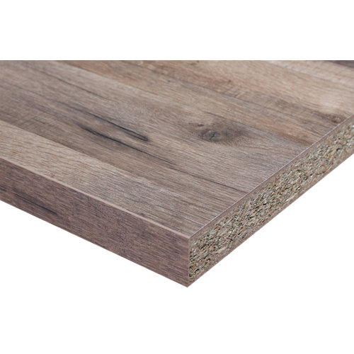 Encimera laminada para cocina madera pino color tostado 360 x 63 x 3,8 cm