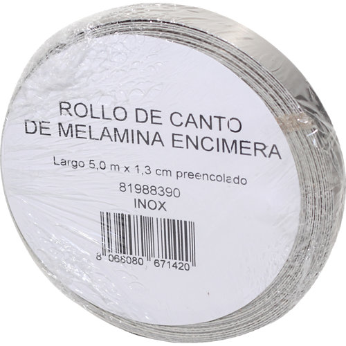 Rollo canto de encimera para cocina aspecto metal 1,3x500x0,04 cm