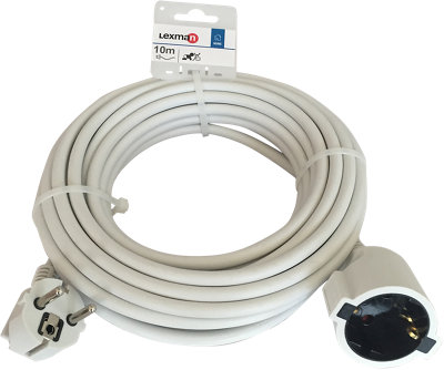 Cable alargador Cable de alimentación 5/10/15/20 M Blanco H05VV-F F; 3 g1,5 mm2 CE Mark 