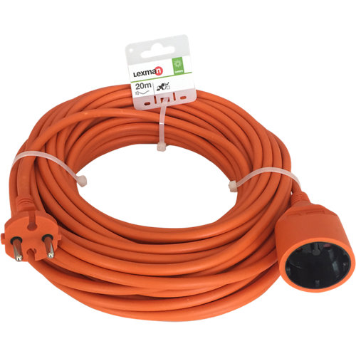 Prolong de cable lexman naranja h05vv-f 2x1,5mm² 20m. para herramientas jardín