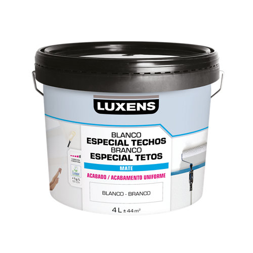 Pintura interior mate luxens 15l 0603-y20r blanco crema muy luminoso 20 Pintura para techos luxens blanco 4l