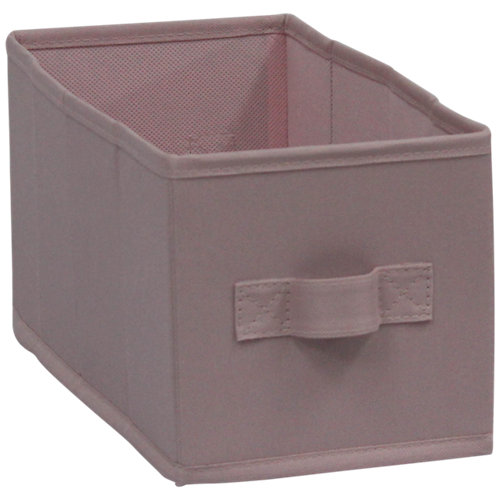 Soporte y remate para barra de armario lateral spaceo de aluminio plata 24 Cesta de tejido de 15x31x15 cm plegable