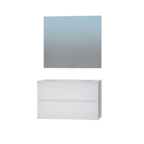Mueble de baño con lavabo y espejo taylor blanco 90x45 cm de la marca ARTYSAN en acabado de color Blanco fabricado en Aglomerado de particulas