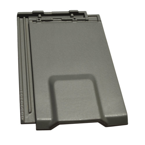 Pack de 4 tejas planas de cerámico gris de 28.5x47.5 cm
