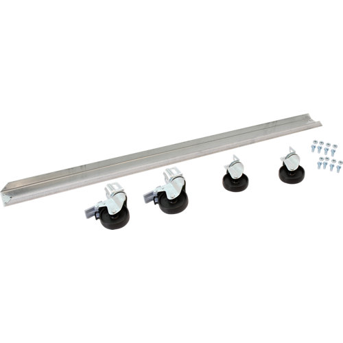 Pack larguero galvanizado y ruedas para banco trabajo 120 cm