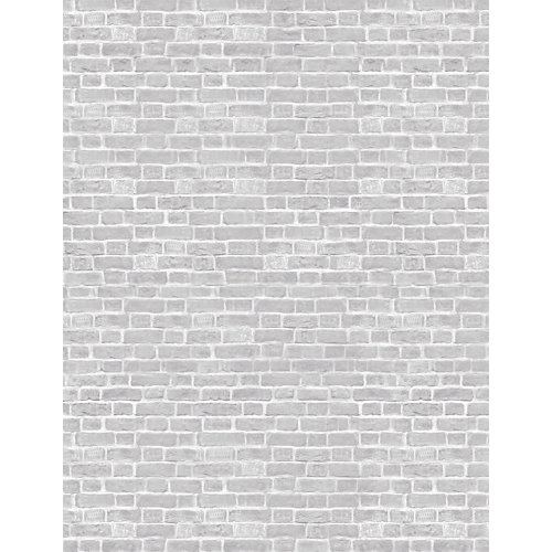 Mural autoadhesivo grey brick blanco 193x250 cm