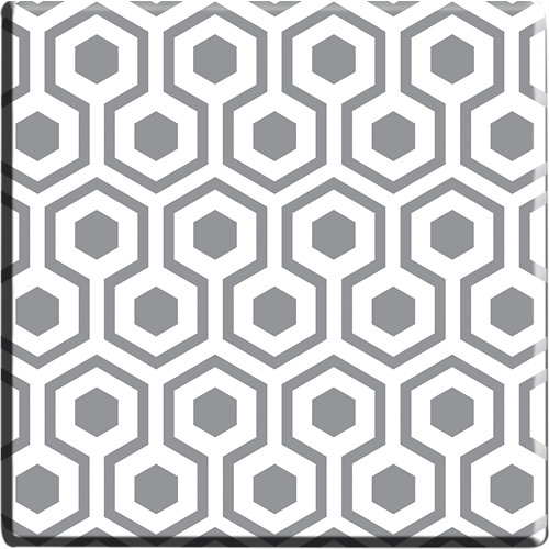 Pack de 4 stickers azulejos hexágonos gris 15x15 cm