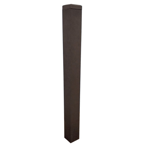 Poste para valla de composite marrón de 6x6x80 cm