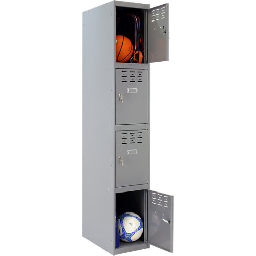 Casillero montado 4 doors 1 columna 4 puertas 400 gris