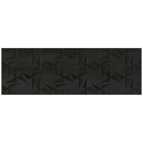 Azulejo cerámico sinergy 30x90 relieve negro