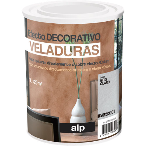 Pintura efecto veladura 1l gris claro