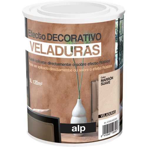 Pintura efecto veladura 1l marrón suave