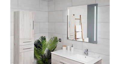 Espejo Redondo de Baño con Iluminación Led Interruptor Táctil Espejo de Pared con Función Antivaho Baño y Dormitorio